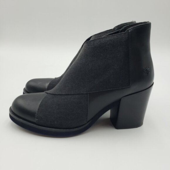 Patrizia Bonfanti Heeled Ankle Booties Boots 7 Womens Leather  Black - Picture 4 of 11